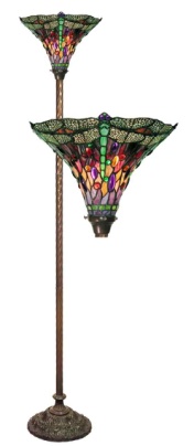 1509+BB75B RED - handcrafted Tiffany stained glass lamp