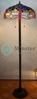 305B/18FLR - handcrafted Tiffany stained glass lamp