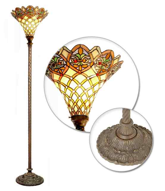 3146+BB75B - handcrafted Tiffany stained glass lamp