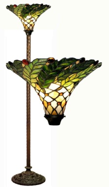 3742#+BB75B - handcrafted Tiffany stained glass lamp