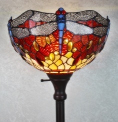 Tiffany Floor Lamp - AM040FL14 - handcrafted Tiffany stained glass lamp