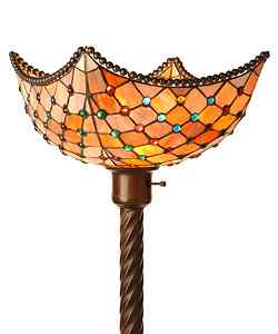 BB75B+2194 - handcrafted Tiffany stained glass lamp