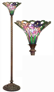 BB75B+QS32 - handcrafted Tiffany stained glass lamp