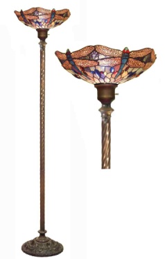 BB75B+TS19 - handcrafted Tiffany stained glass lamp