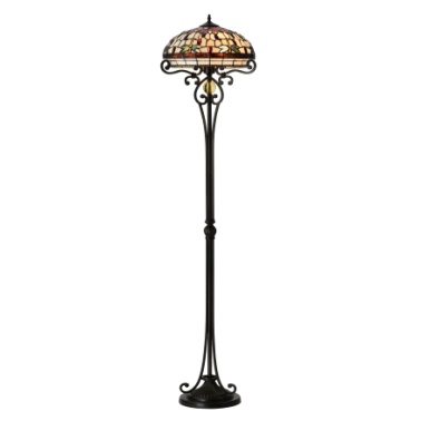 BR016/FL - handcrafted Tiffany stained glass lamp