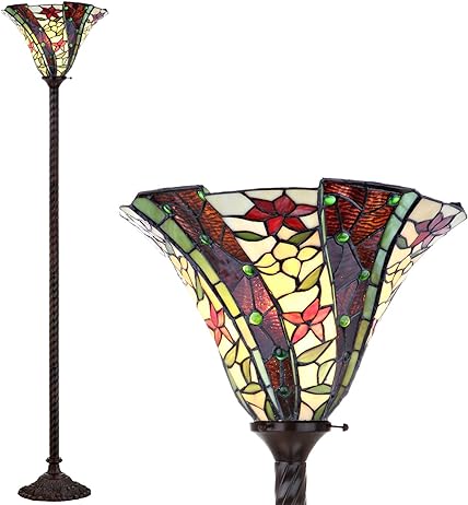 Tiffany Floor Lamp - DY8001A - handcrafted Tiffany stained glass lamp