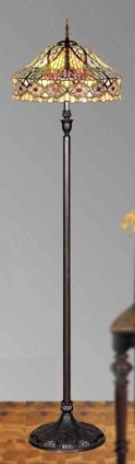F163324 - handcrafted Tiffany stained glass lamp