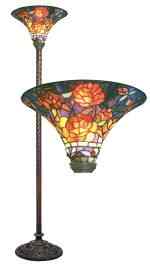 PS185+BB75 - handcrafted Tiffany stained glass lamp