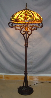Tiffany Floor Lamp - SG128-18-1-FRGA20 - handcrafted Tiffany stained glass lamp