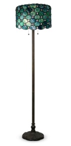 Tiffany Floor Lamp - TF7048FLR-DARK-BLUE - handcrafted Tiffany stained glass lamp