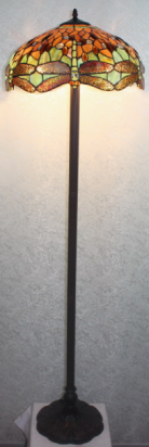 TP1P2/18FLR - handcrafted Tiffany stained glass lamp