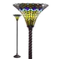 TS42+BB75B - handcrafted Tiffany stained glass lamp