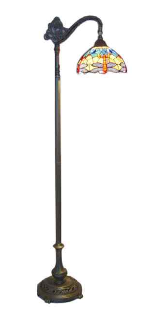 WHT009 (BRT18275) - handcrafted Tiffany stained glass lamp