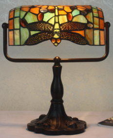 305R/YDBL - handcrafted Tiffany stained glass lamp