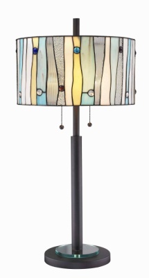 4T359 - handcrafted Tiffany stained glass lamp