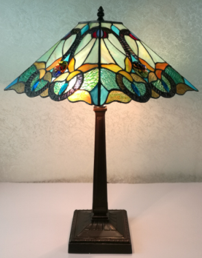 7519 - handcrafted Tiffany stained glass lamp