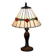 7563 - handcrafted Tiffany stained glass lamp