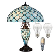 7574 - handcrafted Tiffany stained glass lamp