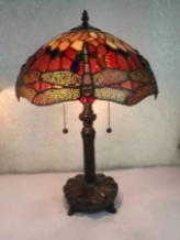 Tiffany Table Lamp - AM1035TL14B - handcrafted Tiffany stained glass lamp