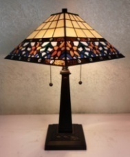 Tiffany Table Lamp - AM242TL14B - handcrafted Tiffany stained glass lamp