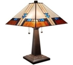 Tiffany Table Lamp - AM243TL14B - handcrafted Tiffany stained glass lamp