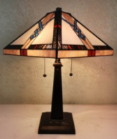 Tiffany Table Lamp - AM244TL14B - handcrafted Tiffany stained glass lamp