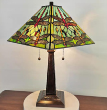 Tiffany Table Lamp - AM380TL14 - handcrafted Tiffany stained glass lamp