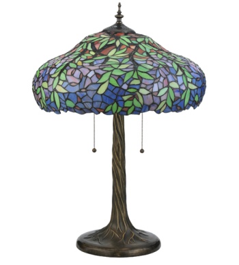 Tiffany Table Lamp - DK870-18-2-YCC20 - handcrafted Tiffany stained glass lamp
