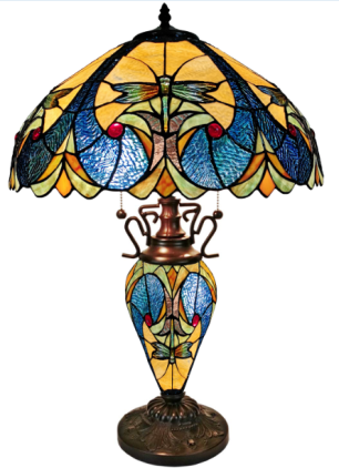 Tiffany Table Lamp - DY08006-18BTL - handcrafted Tiffany stained glass lamp