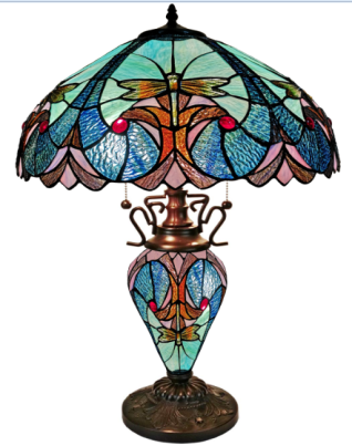 Tiffany Table Lamp - DY08007-18BTL - handcrafted Tiffany stained glass lamp