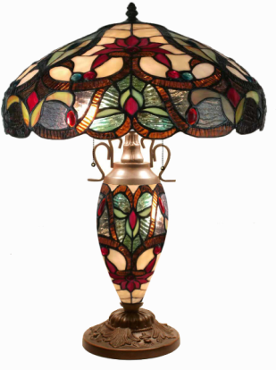 Tiffany Table Lamp - DY08010-18BTL - handcrafted Tiffany stained glass lamp