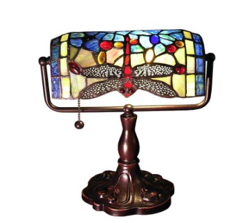 Tiffany Table Lamp - HS-2BKDF - handcrafted Tiffany stained glass lamp