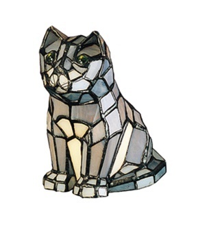 Tiffany Table Lamp - KITTEN-1 - handcrafted Tiffany stained glass lamp