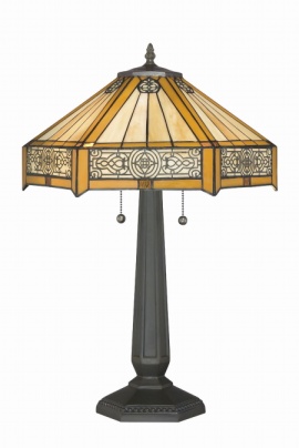 Tiffany Table Lamp - MS153-18-1-RDZ20 - handcrafted Tiffany stained glass lamp