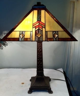 MS155-23
-2-RHI20 - handcrafted Tiffany stained glass lamp