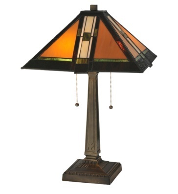 Tiffany Table Lamp - MS229-20-1-YDP20 - handcrafted Tiffany stained glass lamp