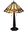 MS555-18-1
-RDZ20-2 - handcrafted Tiffany stained glass lamp