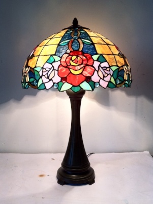 Tiffany Table Lamp - SG158-16-1-JLF20 - handcrafted Tiffany stained glass lamp