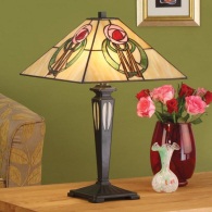 T018T - handcrafted Tiffany stained glass lamp