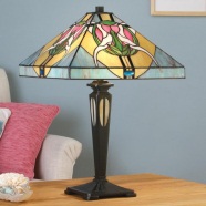T019T - handcrafted Tiffany stained glass lamp