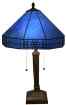 T14M113 BLUE - handcrafted Tiffany stained glass lamp
