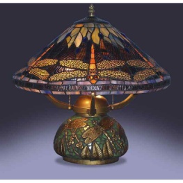 T16010K - handcrafted Tiffany stained glass lamp