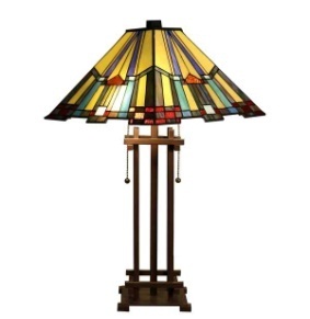 Tiffany Table Lamp - TBS18004ATL - handcrafted Tiffany stained glass lamp