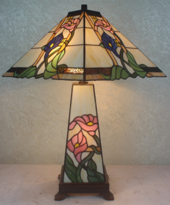 Tiffany Table Lamp - TF16FLB - handcrafted Tiffany stained glass lamp