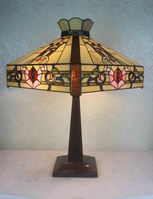 Tiffany Table Lamp - TF16MSHL - handcrafted Tiffany stained glass lamp