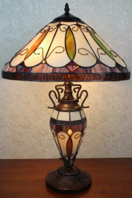 TF7041/16DBL - handcrafted Tiffany stained glass lamp
