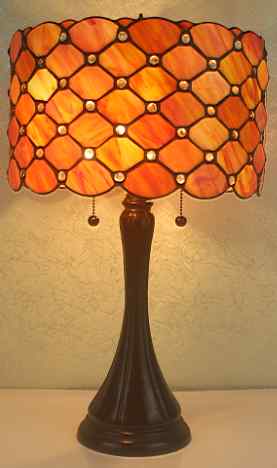 TF7048  Orange - handcrafted Tiffany stained glass lamp