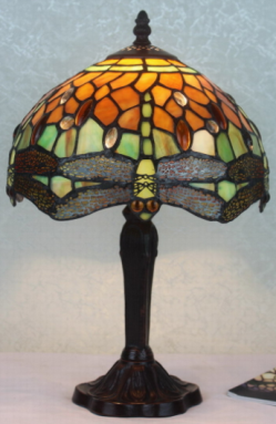 TP1P2/10Y - handcrafted Tiffany stained glass lamp