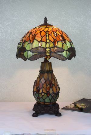TP1P2/12YDBL - handcrafted Tiffany stained glass lamp