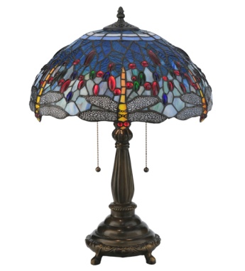 Tiffany Table Lamp - TR860-16-7-YGG20 - handcrafted Tiffany stained glass lamp